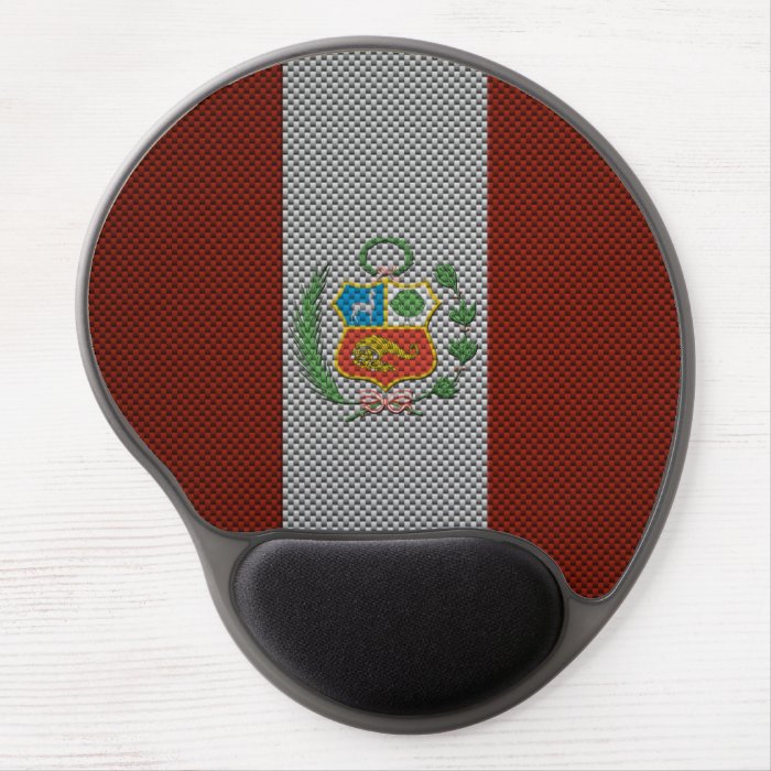 Flag of Peru with Carbon Fiber Effect Gel Mousepad