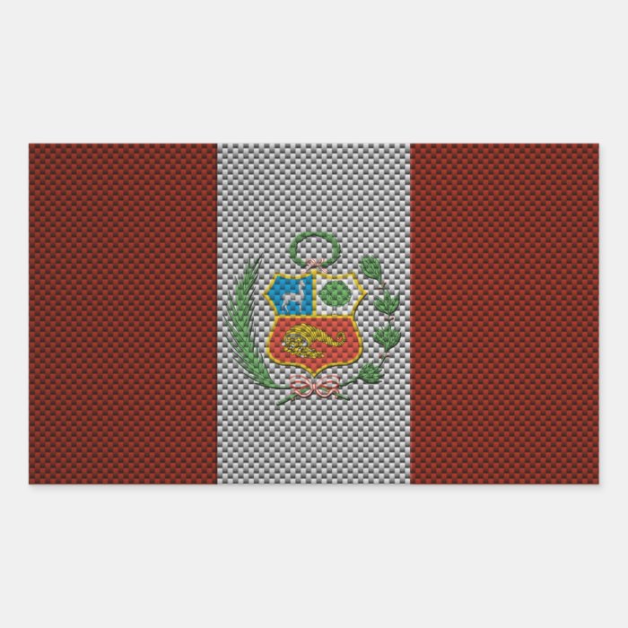 Flag of Peru with Carbon Fiber Effect Stickers