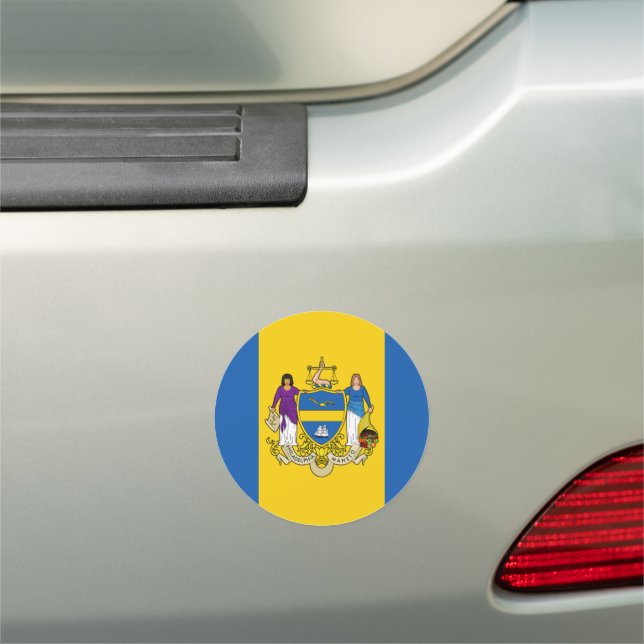 Flag of Philadelphia, Pennsylvania Car Magnet (In Situ)