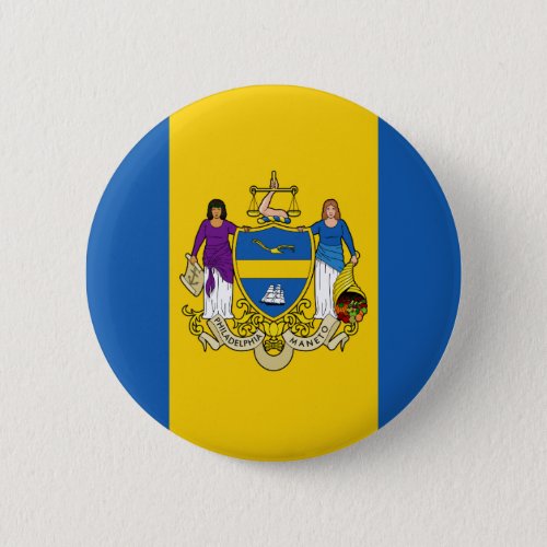 Flag of Philadelphia Pennsylvania Pinback Button