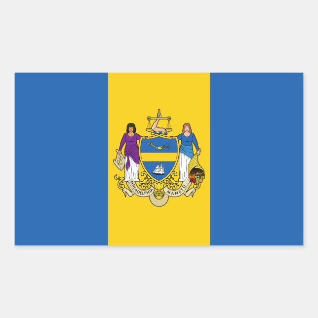 Flag of Philadelphia, Pennsylvania Rectangular Sti Rectangular Sticker (Front)