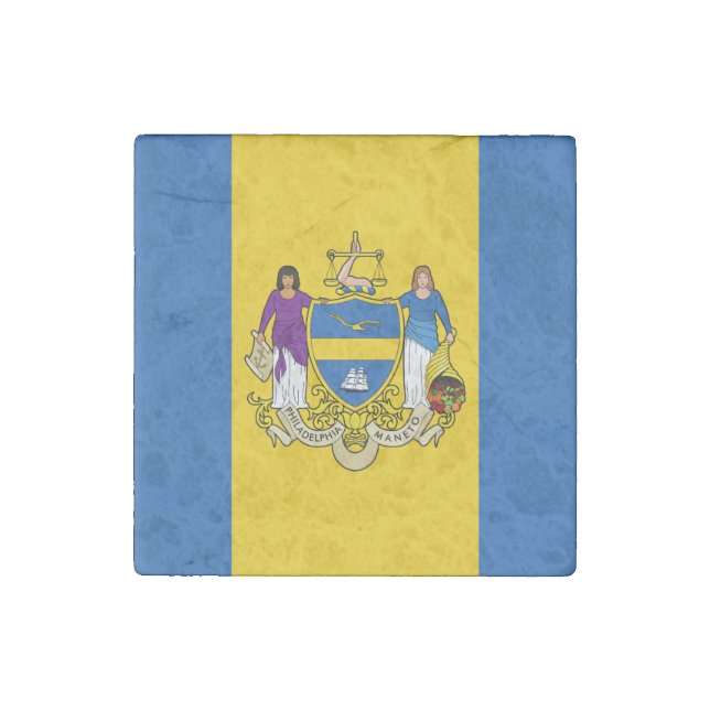 Flag of Philadelphia, Pennsylvania Stone Magnet (Front)