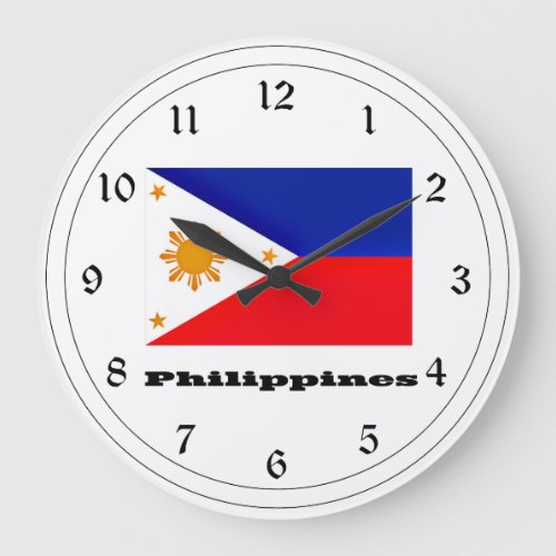 Flag of Philippines archipelago Large Clock