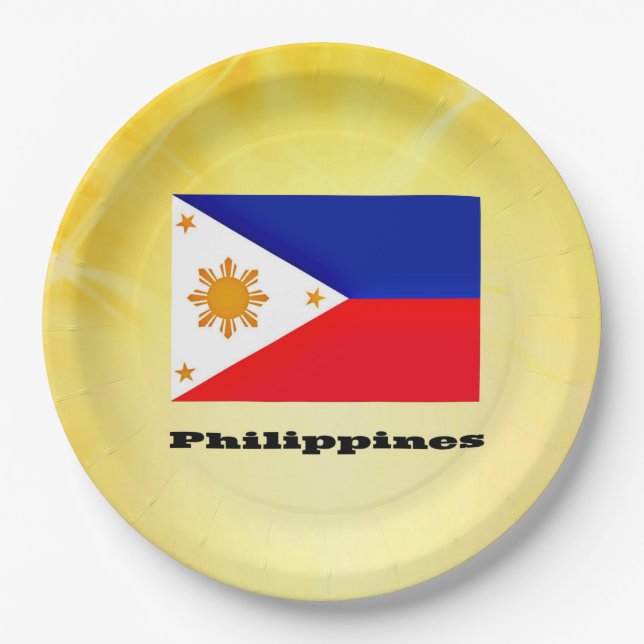 Flag of Philippines, archipelago, Paper Plates (Front)