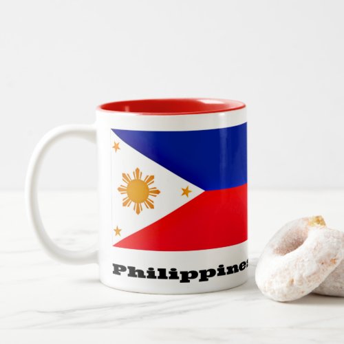 Flag of Philippines archipelago Two_Tone Coffee Mug