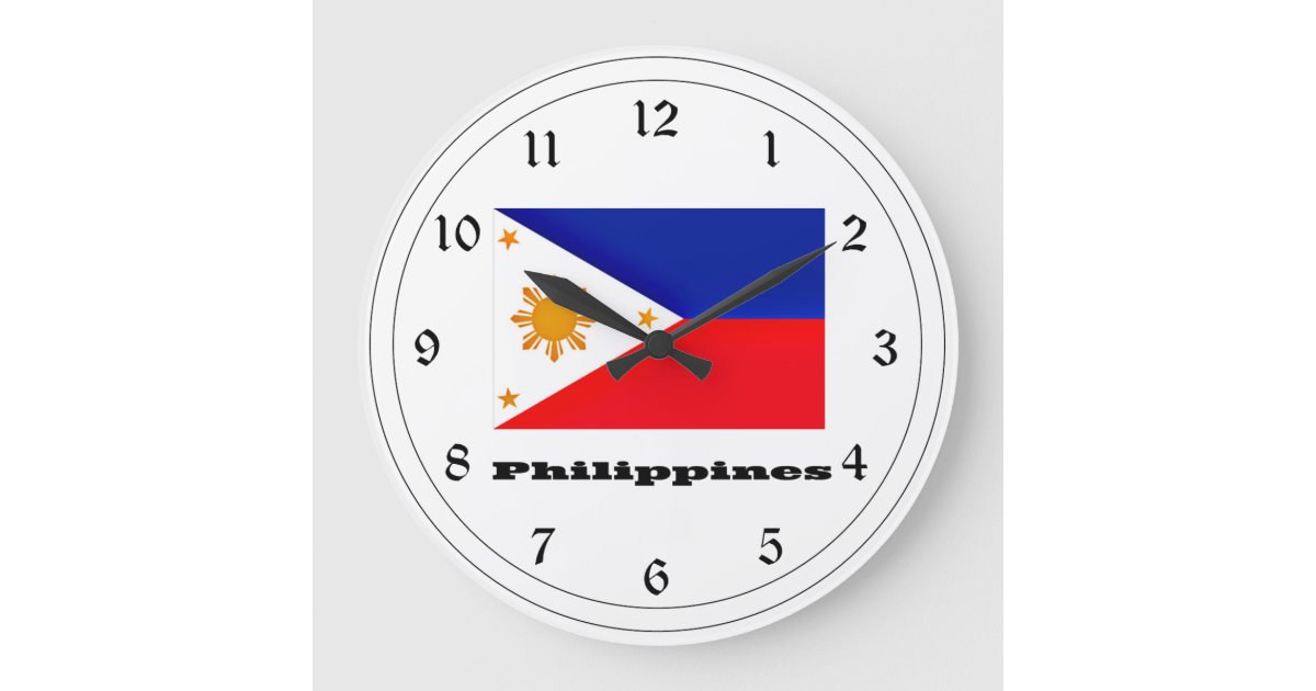 Flag of Philippines Large Clock Zazzle