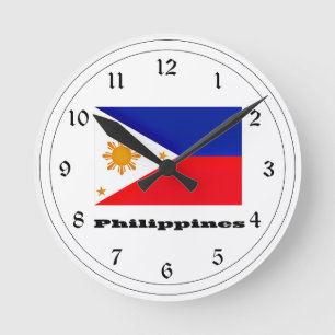 Flag of Philippines Round Clock