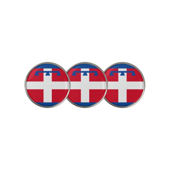 Flag of Piemonte (Italy) Golf Ball Marker (3 Up)