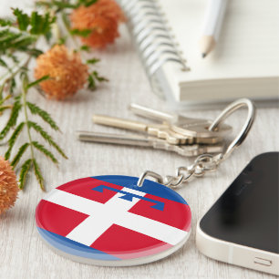 Flag of Piemonte (Italy) Keychain