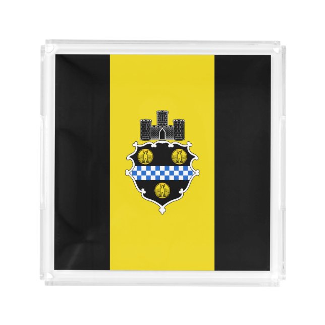 Flag of Pittsburgh, Pennsylvania Acrylic Tray (Front)