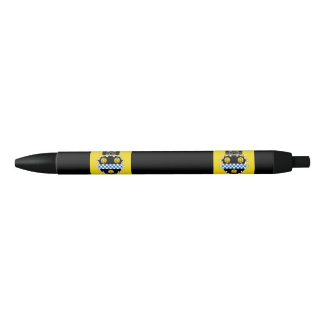 Flag of Pittsburgh, Pennsylvania Black Ink Pen (Front)