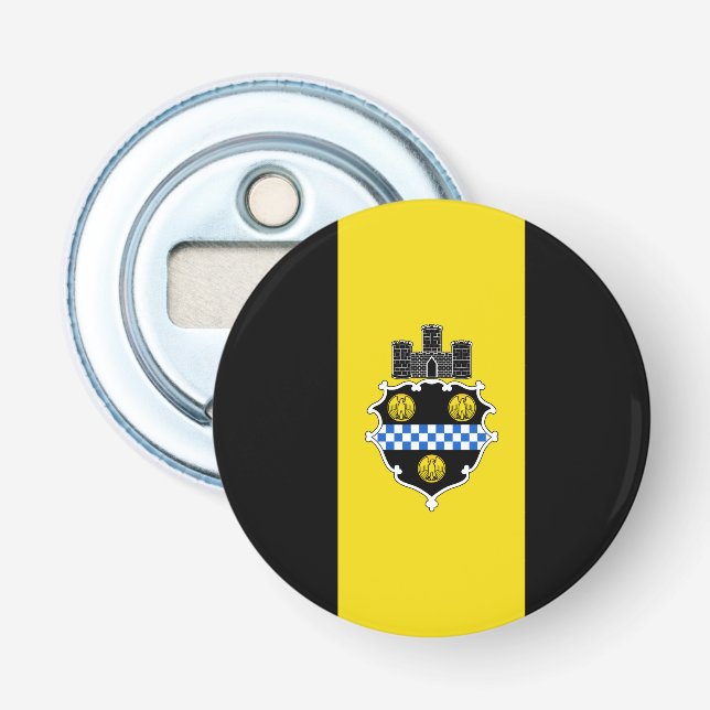 Flag of Pittsburgh, Pennsylvania Bottle Opener (Front)
