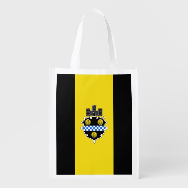 Flag of Pittsburgh, Pennsylvania Grocery Bag (Front)