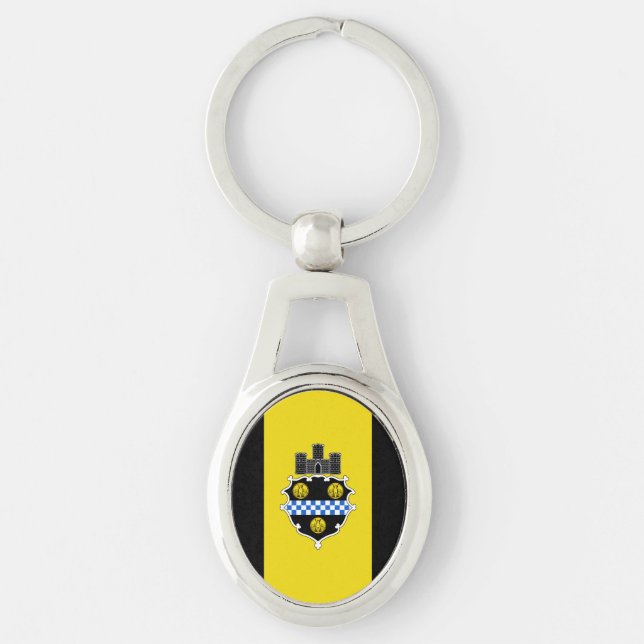 Flag of Pittsburgh, Pennsylvania Keychain (Front)