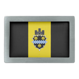 Flag of Pittsburgh, Pennsylvania Rectangular Belt Belt Buckle