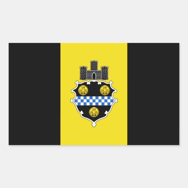 Flag of Pittsburgh, Pennsylvania Rectangular Sticker (Front)
