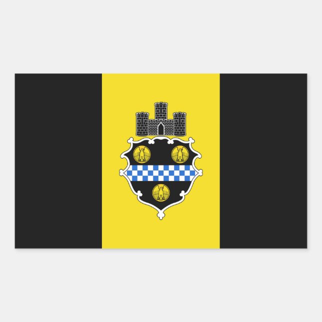 Flag of Pittsburgh Pennsylvania Rectangular Sticker (Front)