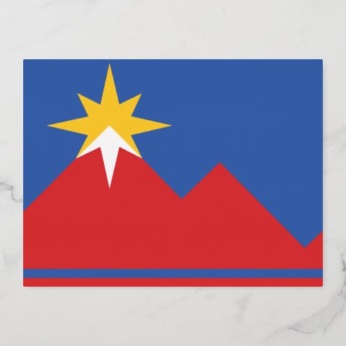 Flag of Pocatello Idaho Foil Holiday Postcard