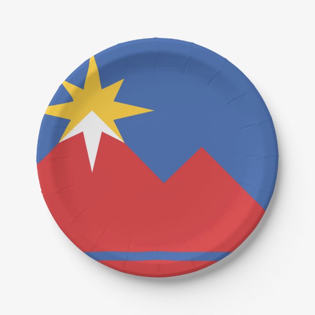 Flag of Pocatello, Idaho Paper Plates (Front)