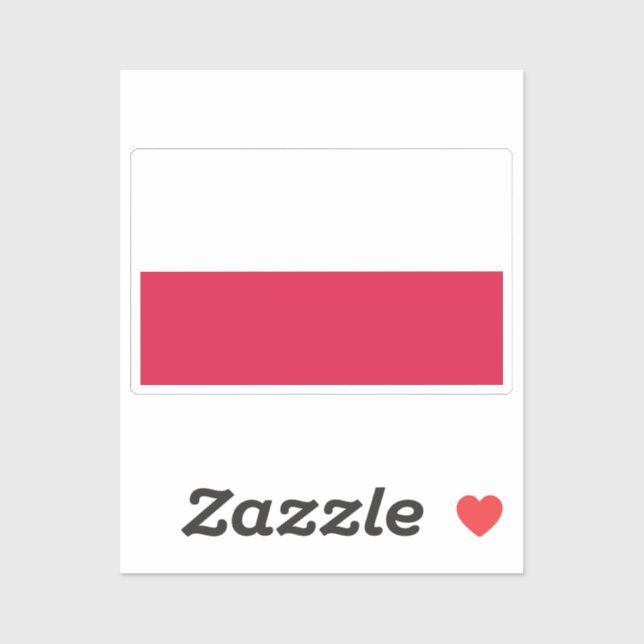 Flag of Poland custom-cut  Sticker (Sheet)