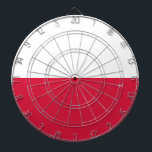 Flag of Poland Dart Board<br><div class="desc">Flag of Poland: "Bóg, Honor i Ojczyzna " → "God, honor and homeland". The Polish flag consists of two horizontal strips of equal width. The upper band is white and the lower band is red.</div>