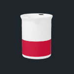 Flag of Poland Drink Pitcher<br><div class="desc">Flag of Poland - Flaga Rzeczypospolitej Polskiej - Flaga Polski</div>