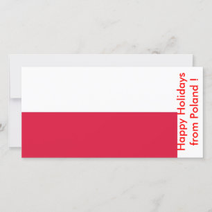 Flag of Poland, Happy Holidays from Poland Holiday Card