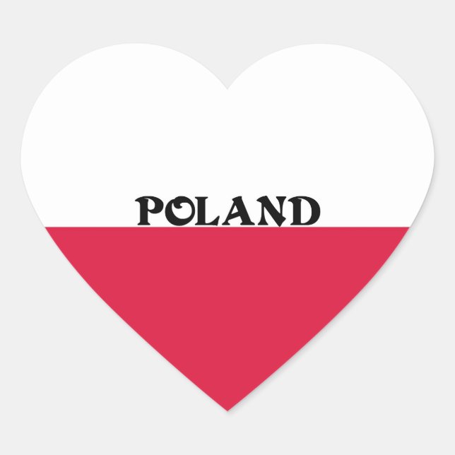 Flag of Poland Heart Sticker (Front)