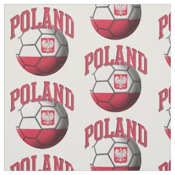 Flag Of Poland Polish Soccer Ball Pattern Fabric by tjssportsmania at Zazzle