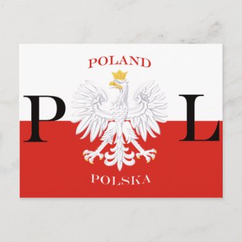 Flag Of Poland Polska White Eagle Postcard by PolishPride at Zazzle