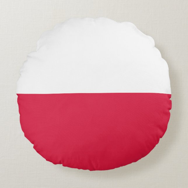 Flag of Poland Round Pillow (Front)