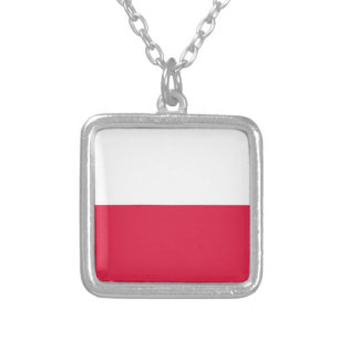 Flag of Poland Silver Plated Necklace