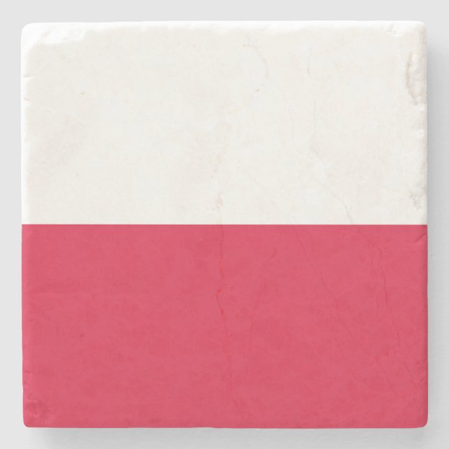 Flag of Poland Stone Coaster (Front)