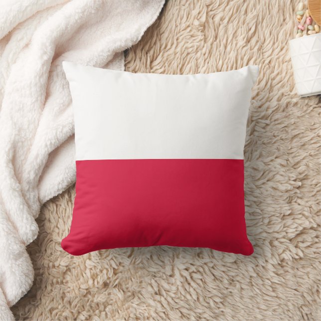 Flag of Poland Throw Pillow (Blanket)