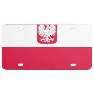 Flag of Poland (with coat of arms) License Plate