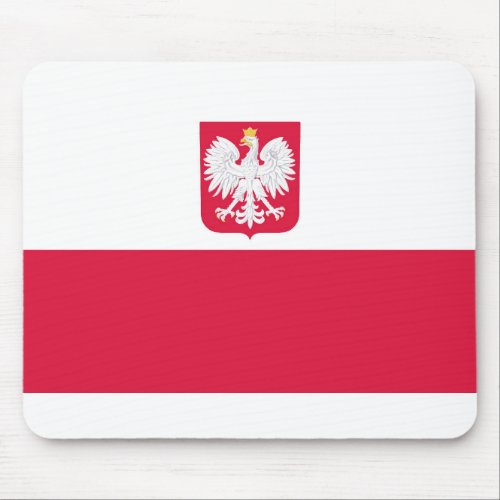 Flag of Poland with coat of arms Mouse Pad