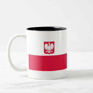 Flag of Poland (with coat of arms) Two-Tone Coffee Mug