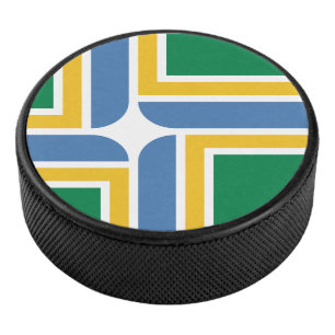 Flag of Portland, Oregon Hockey Puck