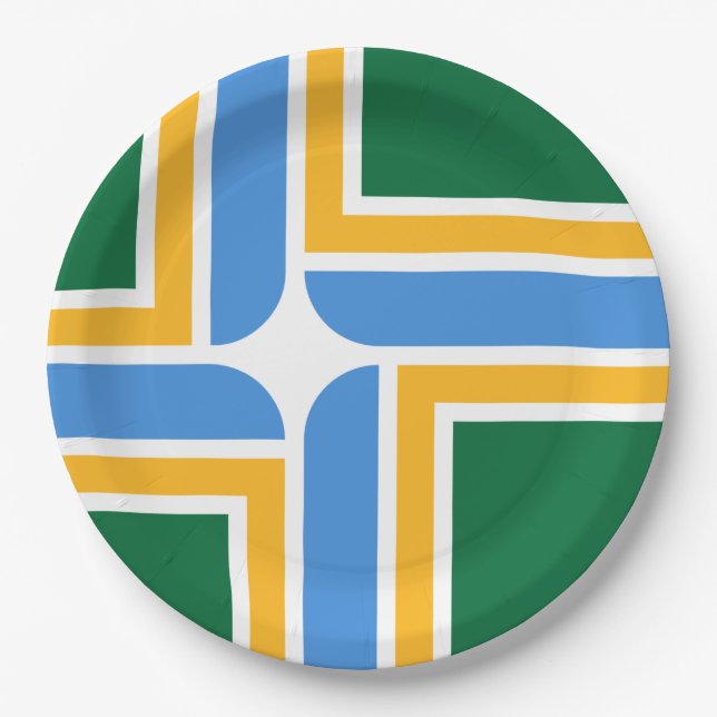 Flag of Portland (Oregon) Paper Plates (Front)