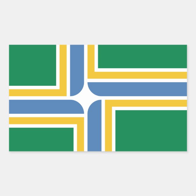 Flag of Portland, Oregon Rectangular Sticker (Front)