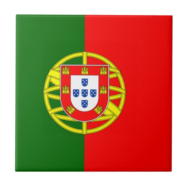 Flag of Portugal Ceramic Tile (Front)