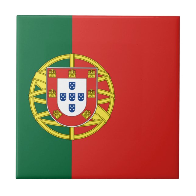 Flag of Portugal Ceramic Tile (Front)