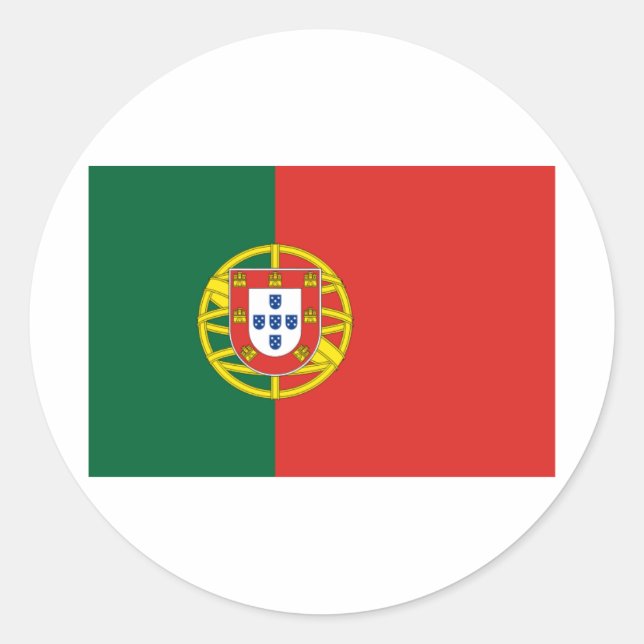 Flag of Portugal Classic Round Sticker (Front)