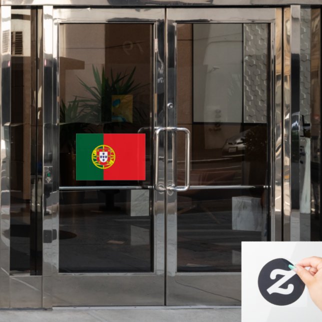 Flag of Portugal custom-cut  Window Cling (Office Door)