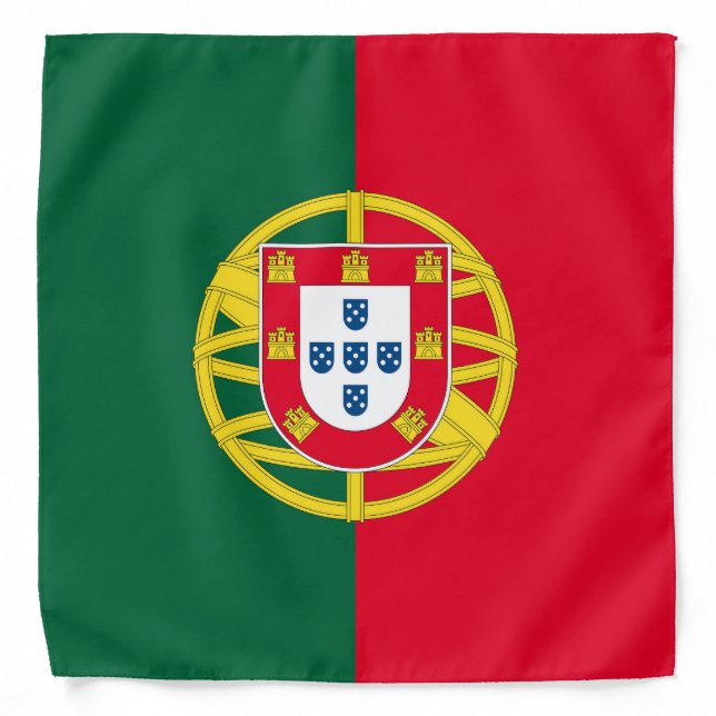 Flag of Portugal for Day of Portugal holiday Bandana (Front)
