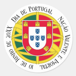Flag of Portugal for Day of Portugal holiday Classic Round Sticker