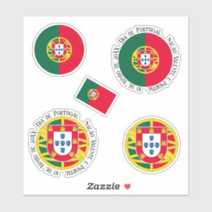 Flag of Portugal for Day of Portugal holiday Sticker