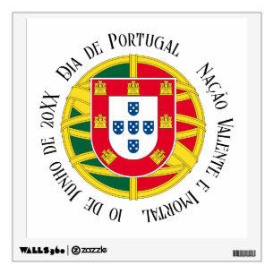Flag of Portugal for Day of Portugal holiday Wall Decal