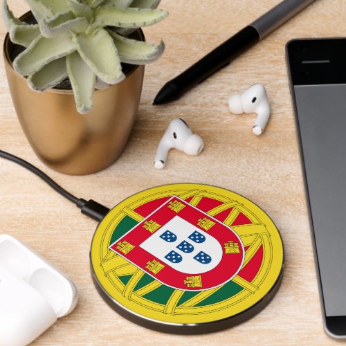 Flag of Portugal for Day of Portugal holiday Wireless Charger