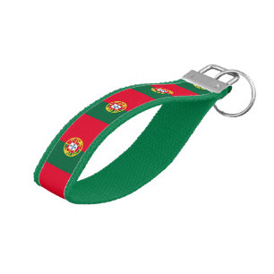 Flag of Portugal for Day of Portugal holiday Wrist Keychain